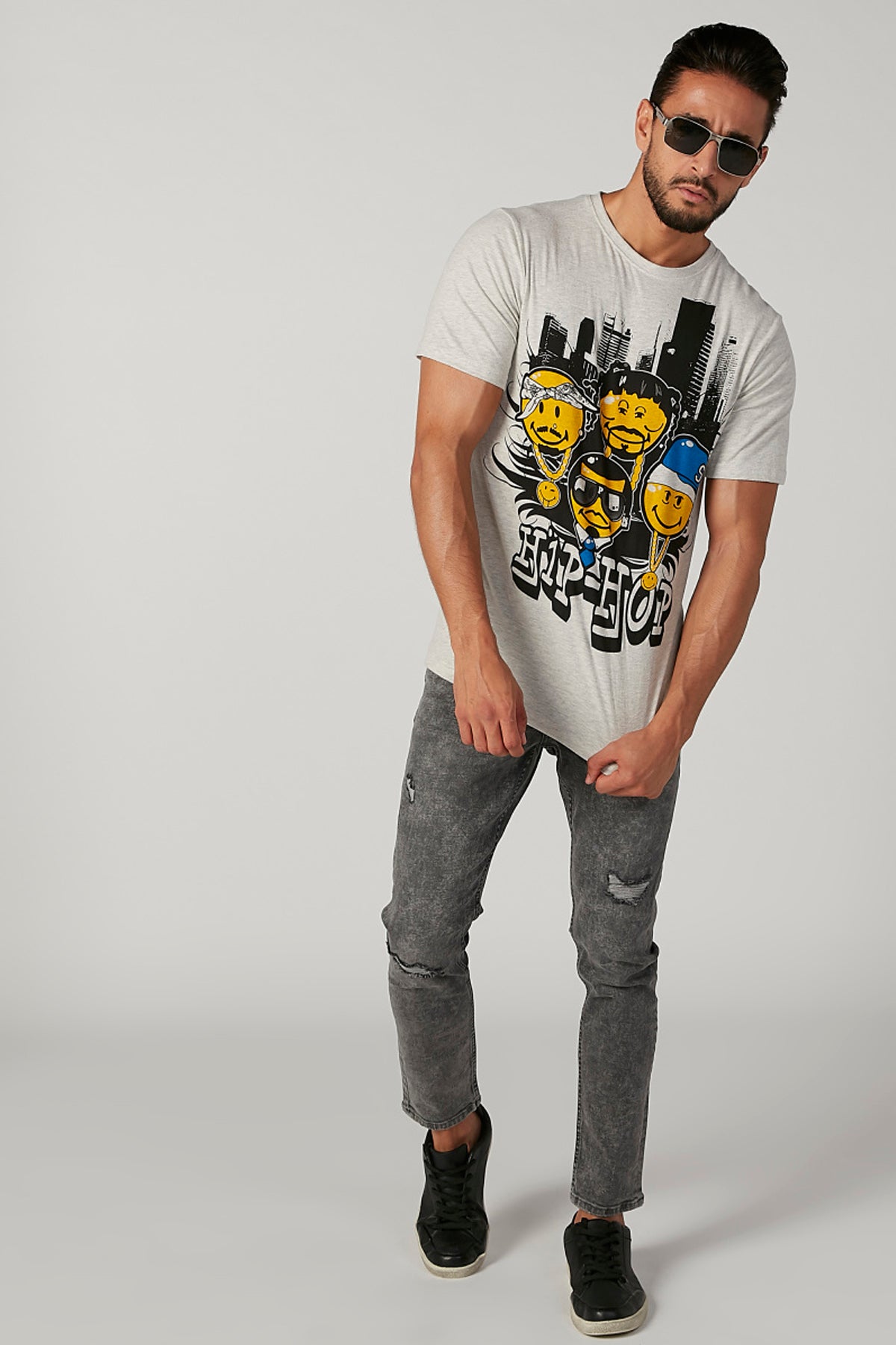 Slim Fit Graphic Printed Crew Neck T-shirt