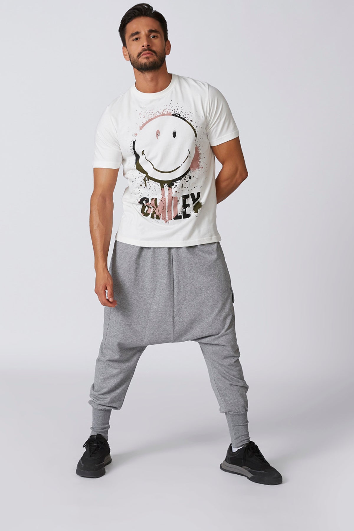 Printed T-shirt in Slim-Fit with Crew Neck