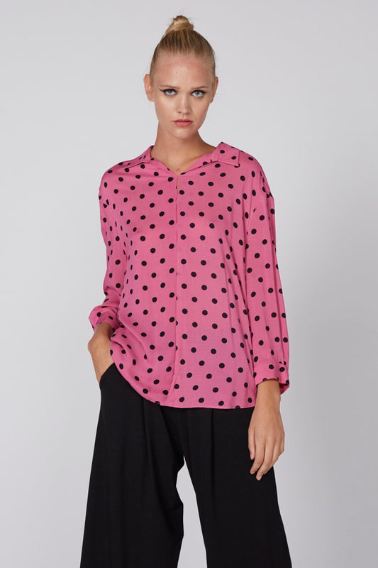Polka Dots Shirt with Long Sleeves