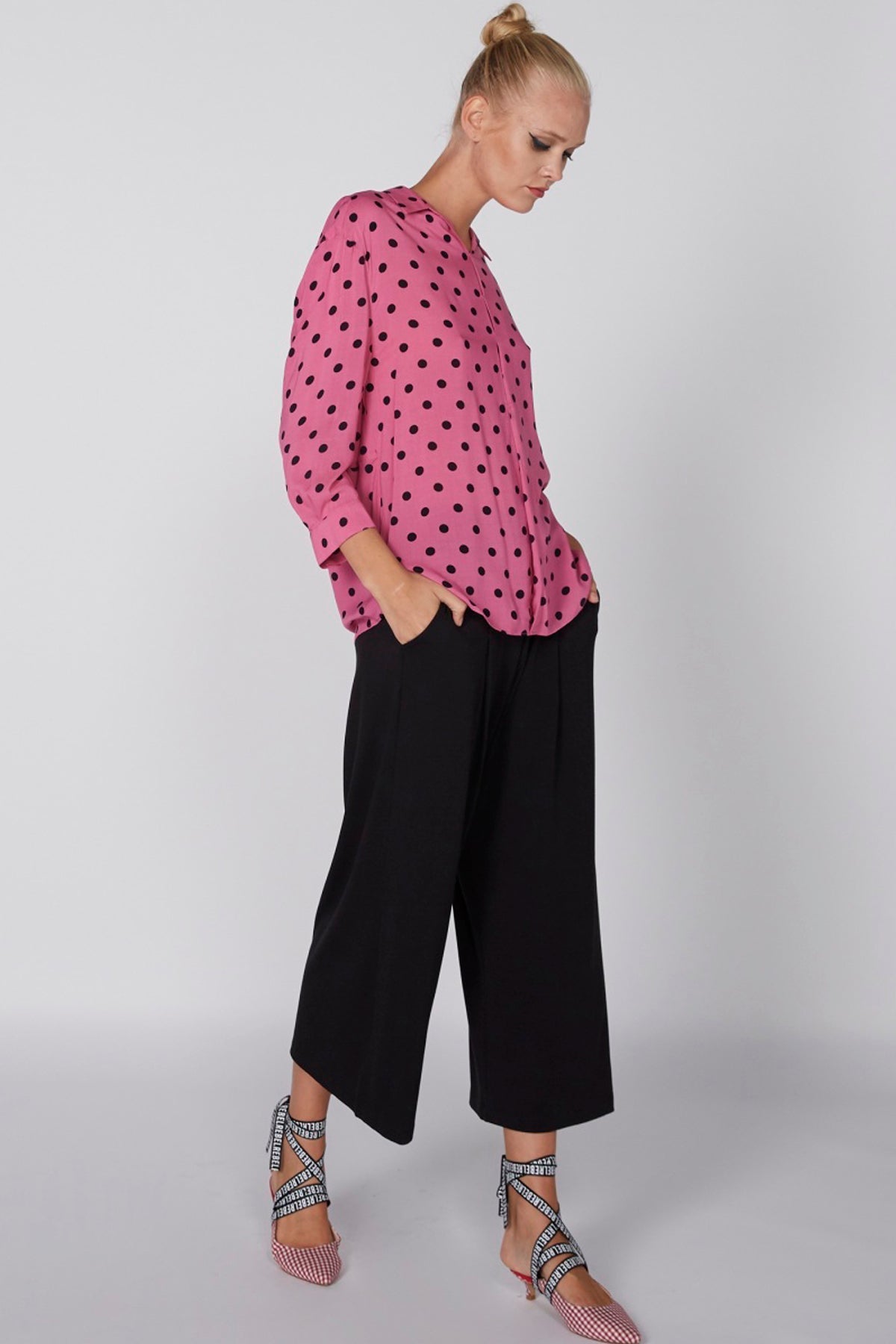 Polka Dots Shirt with Long Sleeves