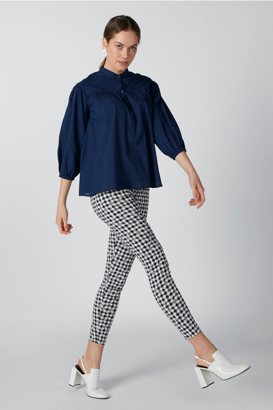 Sustainability Longline Shirt with Mandarin Neck