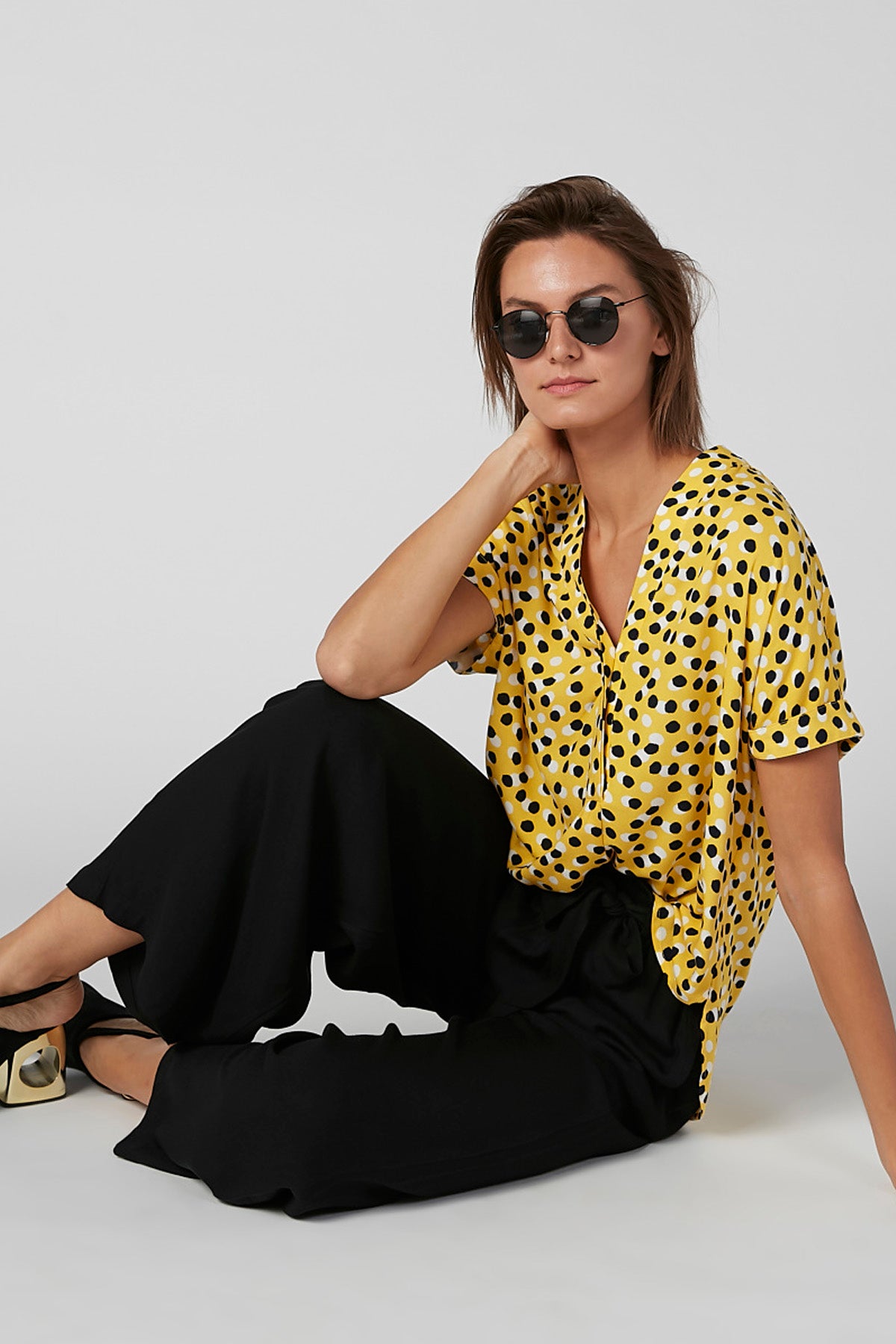 Plain Flexi Waist Palazzo Pants with Tie Ups