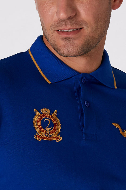 Embroidered T-shirt with Polo Neck and Short Sleeves