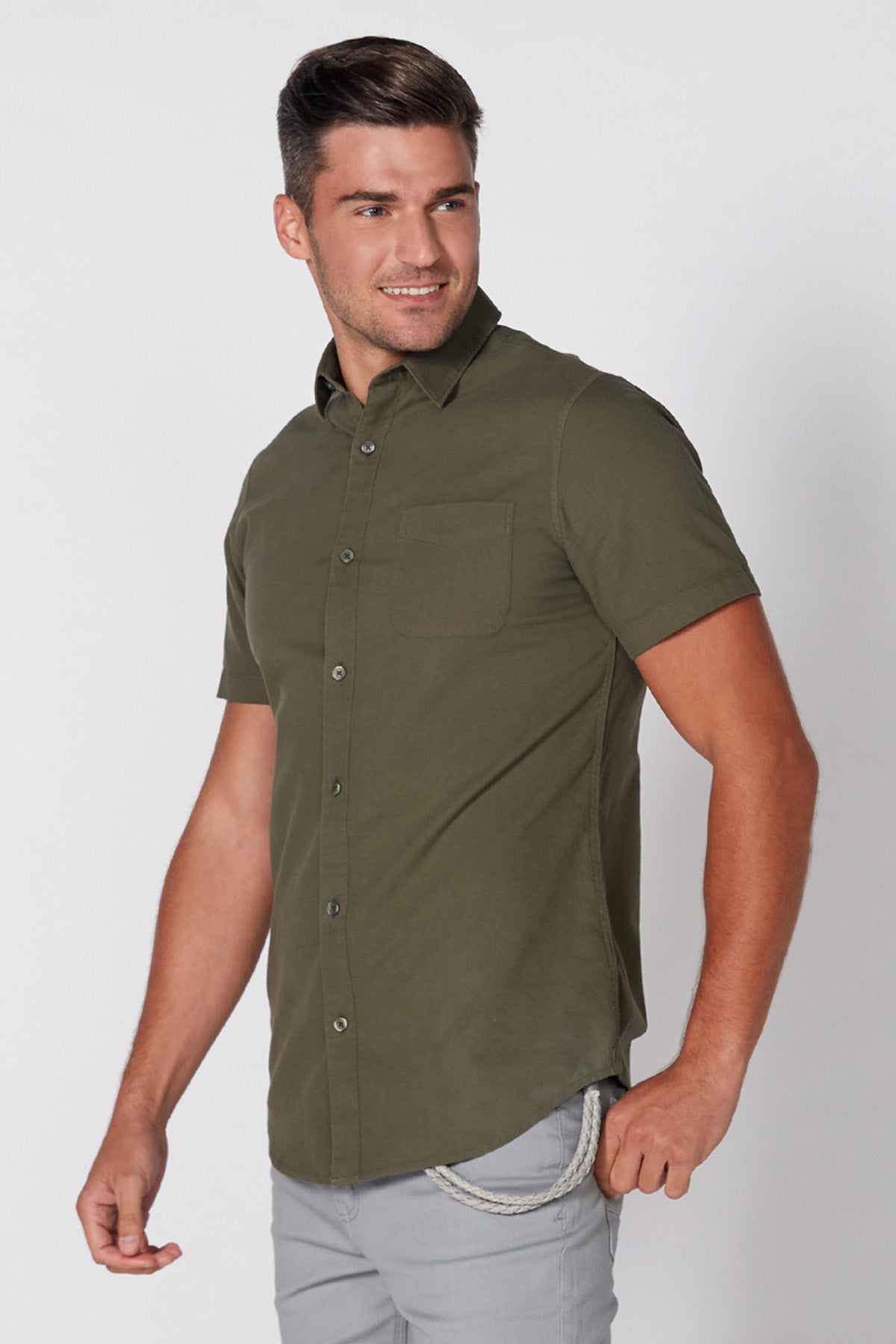 Short Sleeves Shirt with Complete Placket