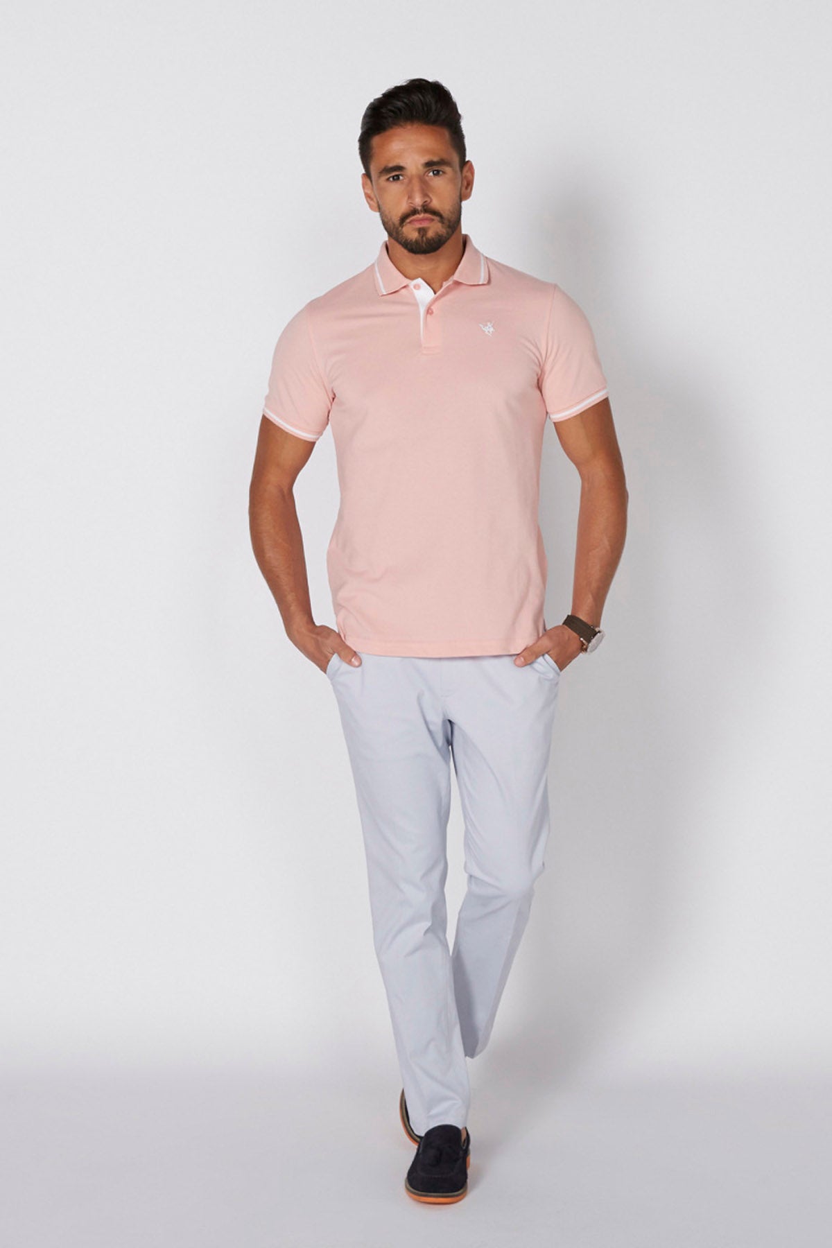 Polo Neck T-Shirt with Short Sleeves