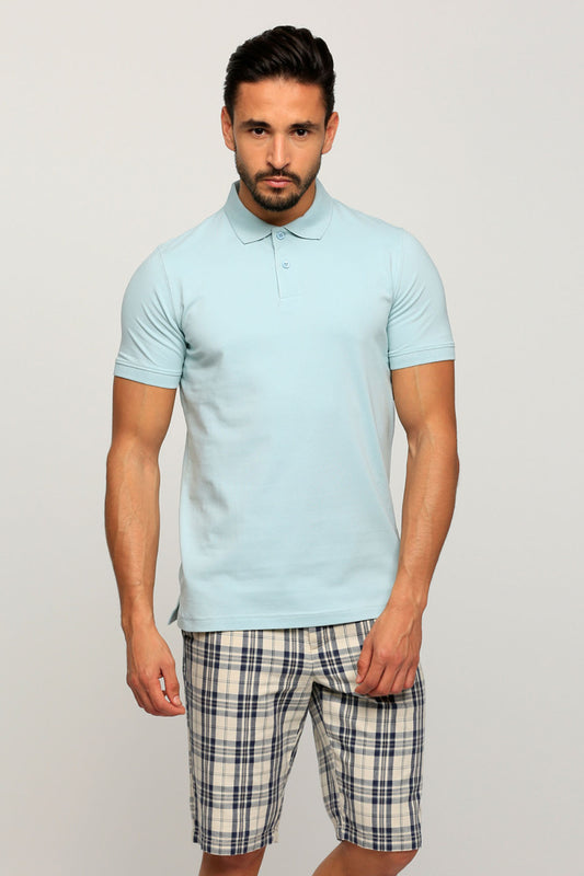 Polo Neck T-Shirt with Short Sleeves