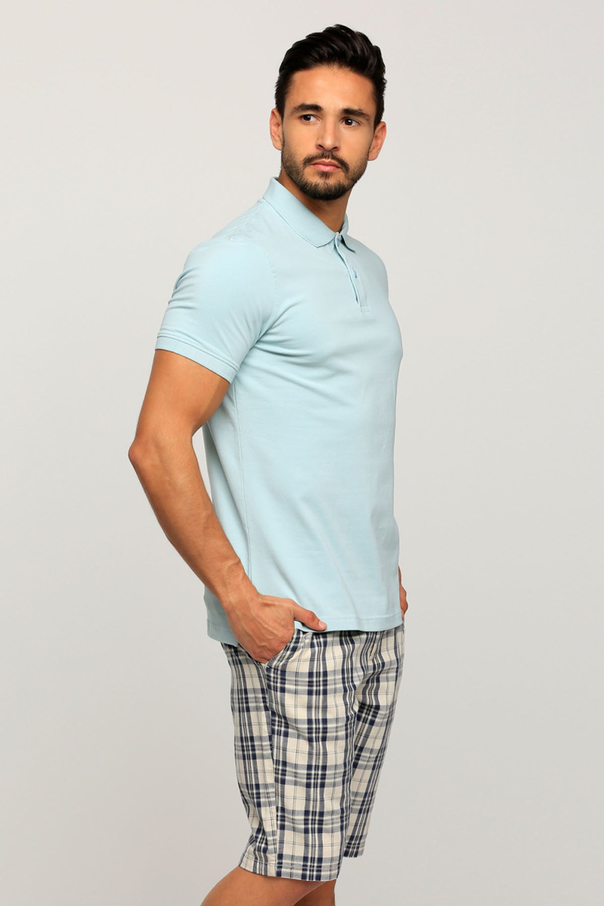 Polo Neck T-Shirt with Short Sleeves