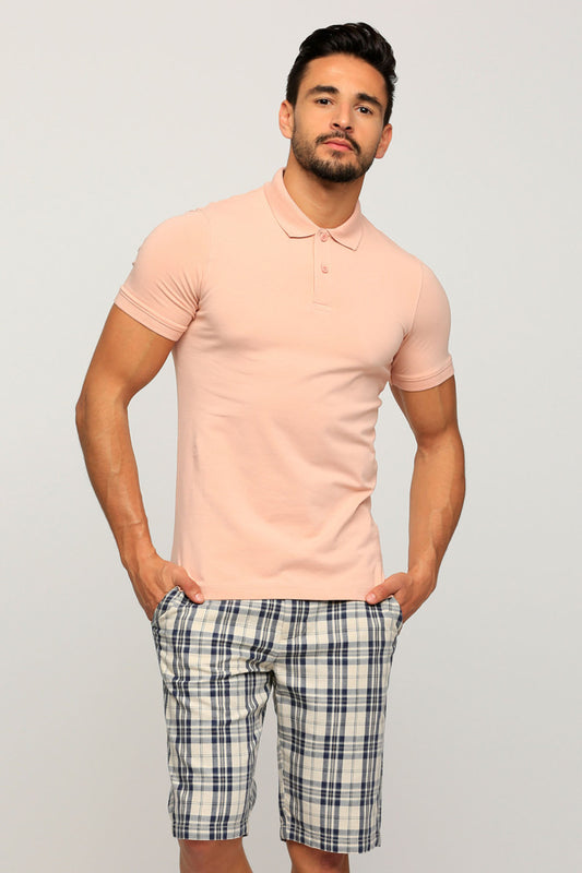 Polo Neck T-Shirt with Short Sleeves