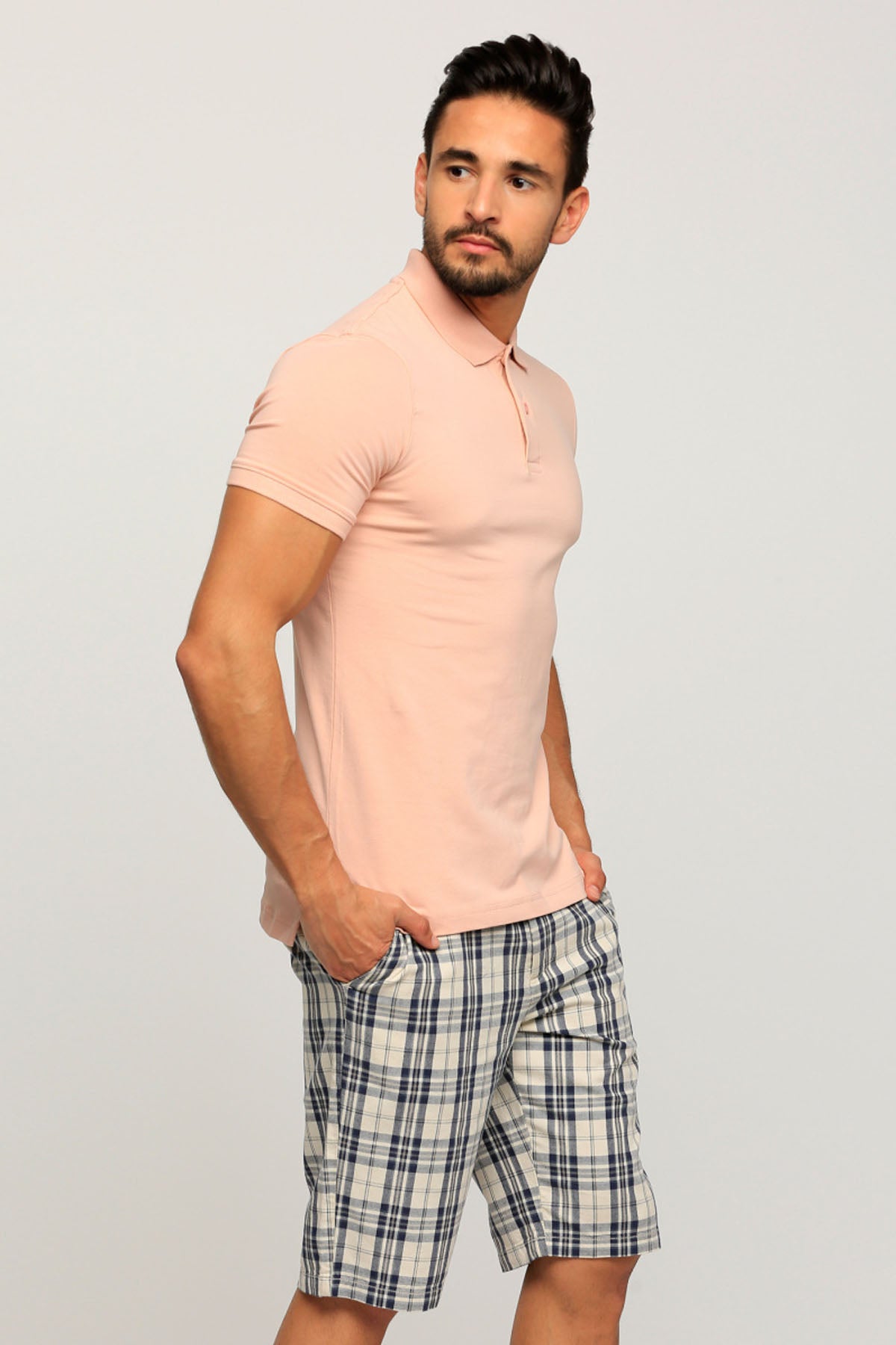 Polo Neck T-Shirt with Short Sleeves