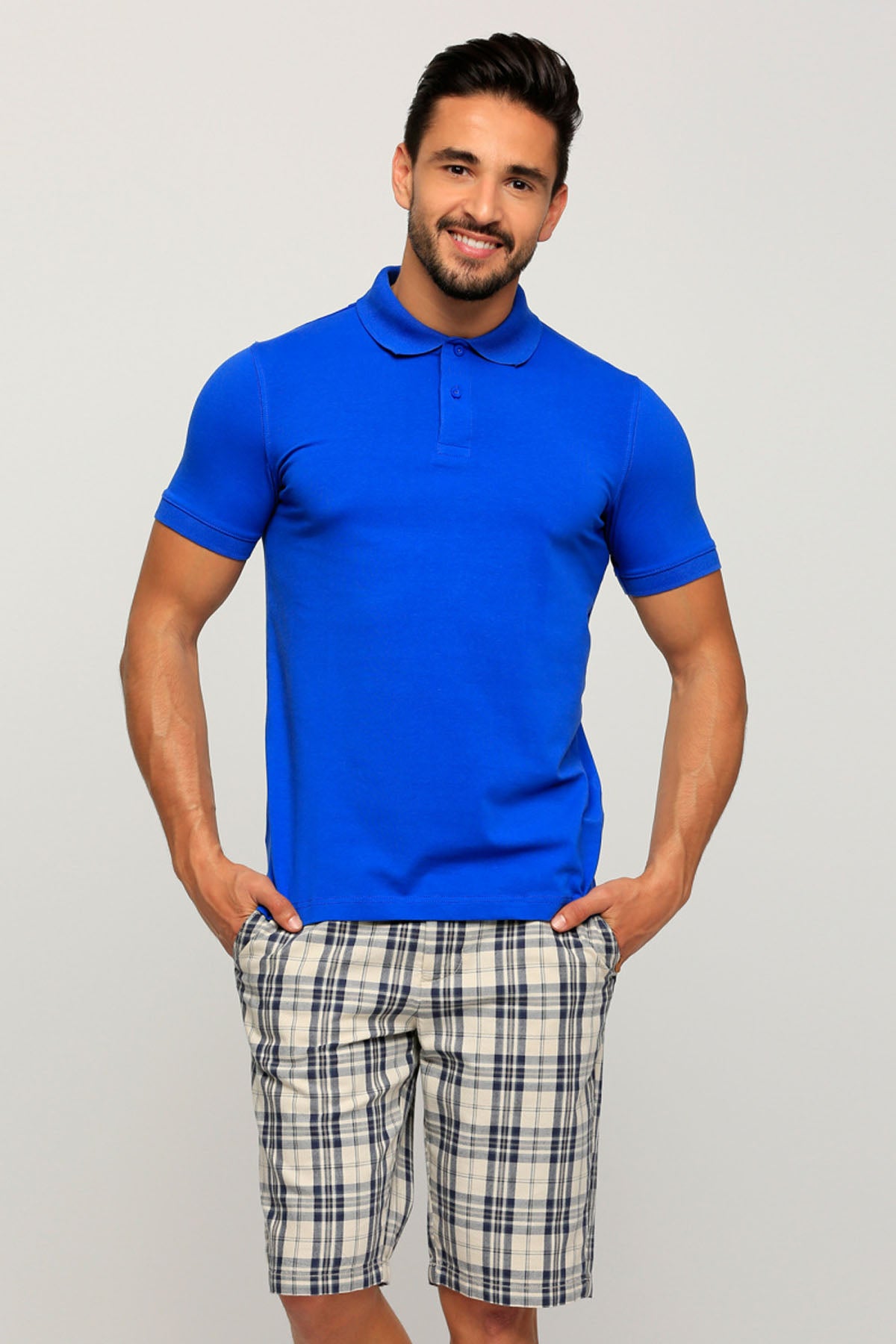 Polo Neck T-Shirt with Short Sleeves