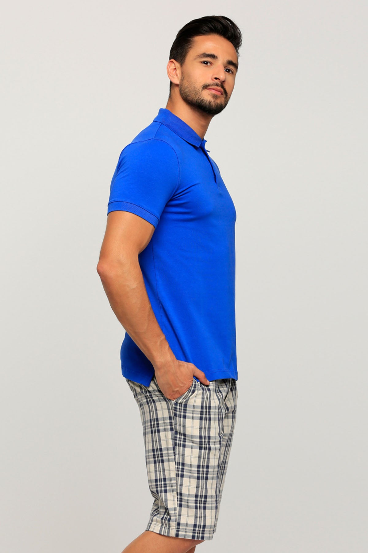 Polo Neck T-Shirt with Short Sleeves