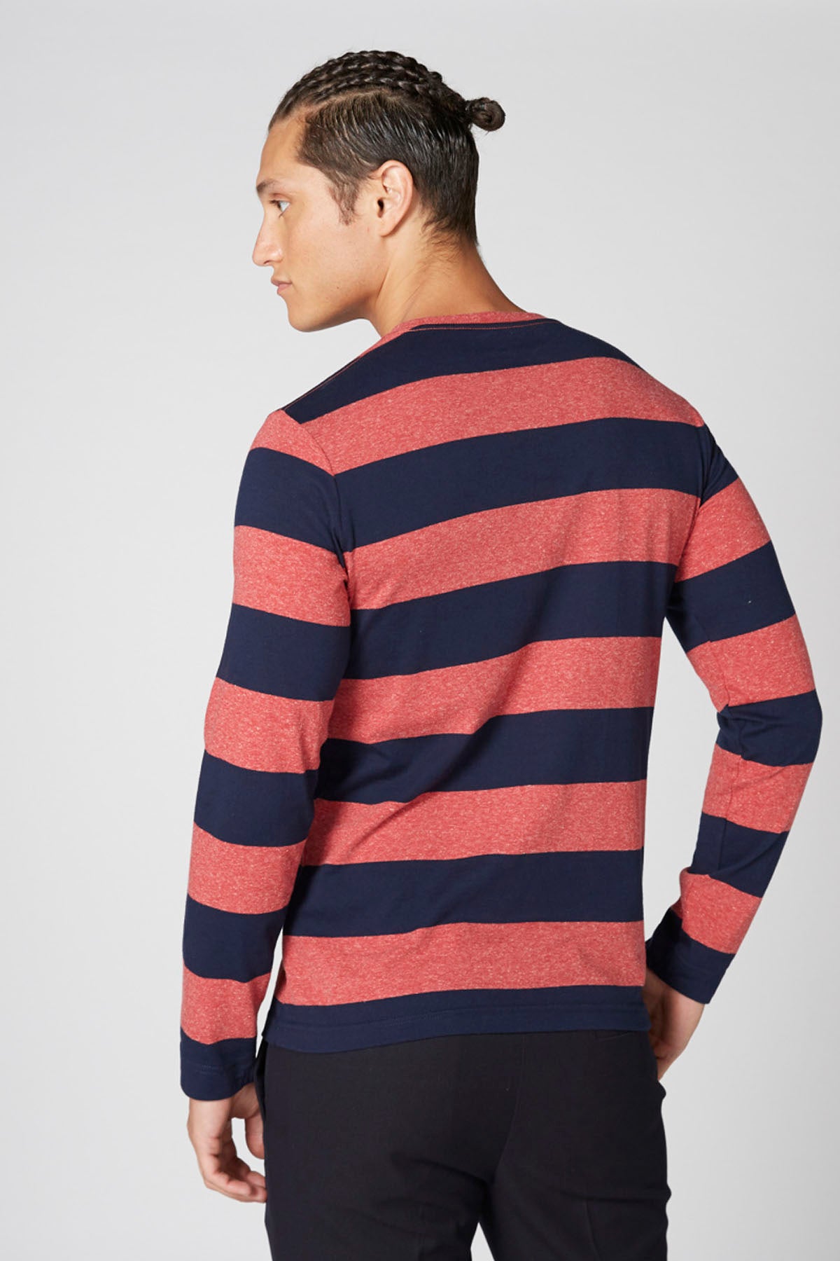 Striped T-Shirt with Crew Neck and Long Sleeves