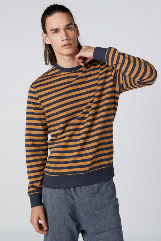 Striped Sweatshirt with Round Neck