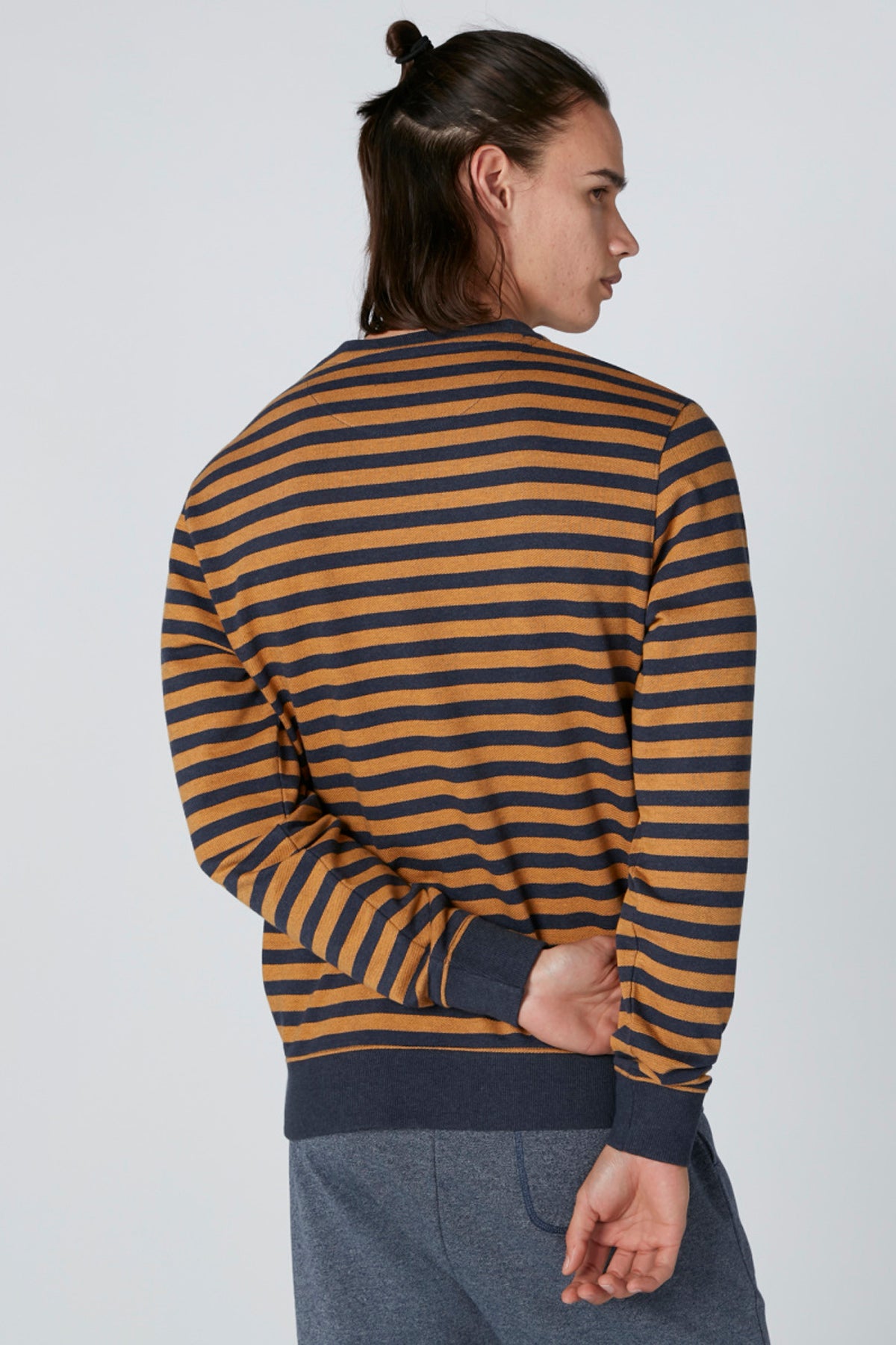 Striped Sweatshirt with Round Neck