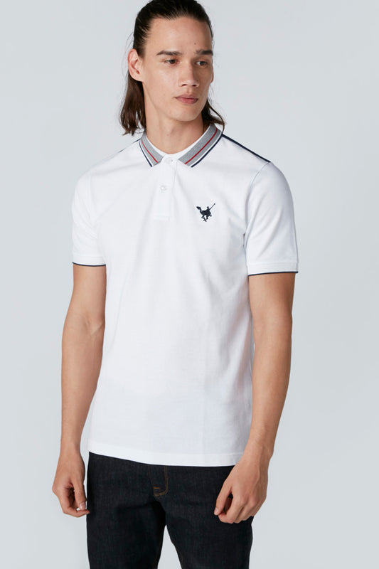 Polo Neck T-Shirt with Short Sleeves and Embroidery