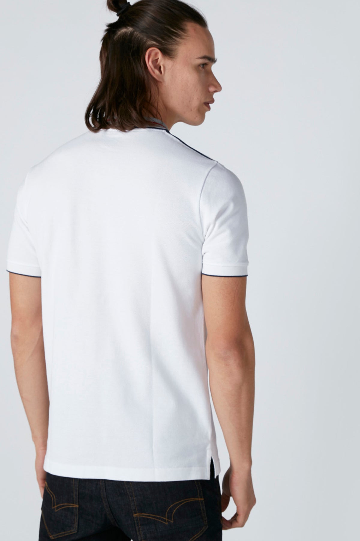 Polo Neck T-Shirt with Short Sleeves and Embroidery