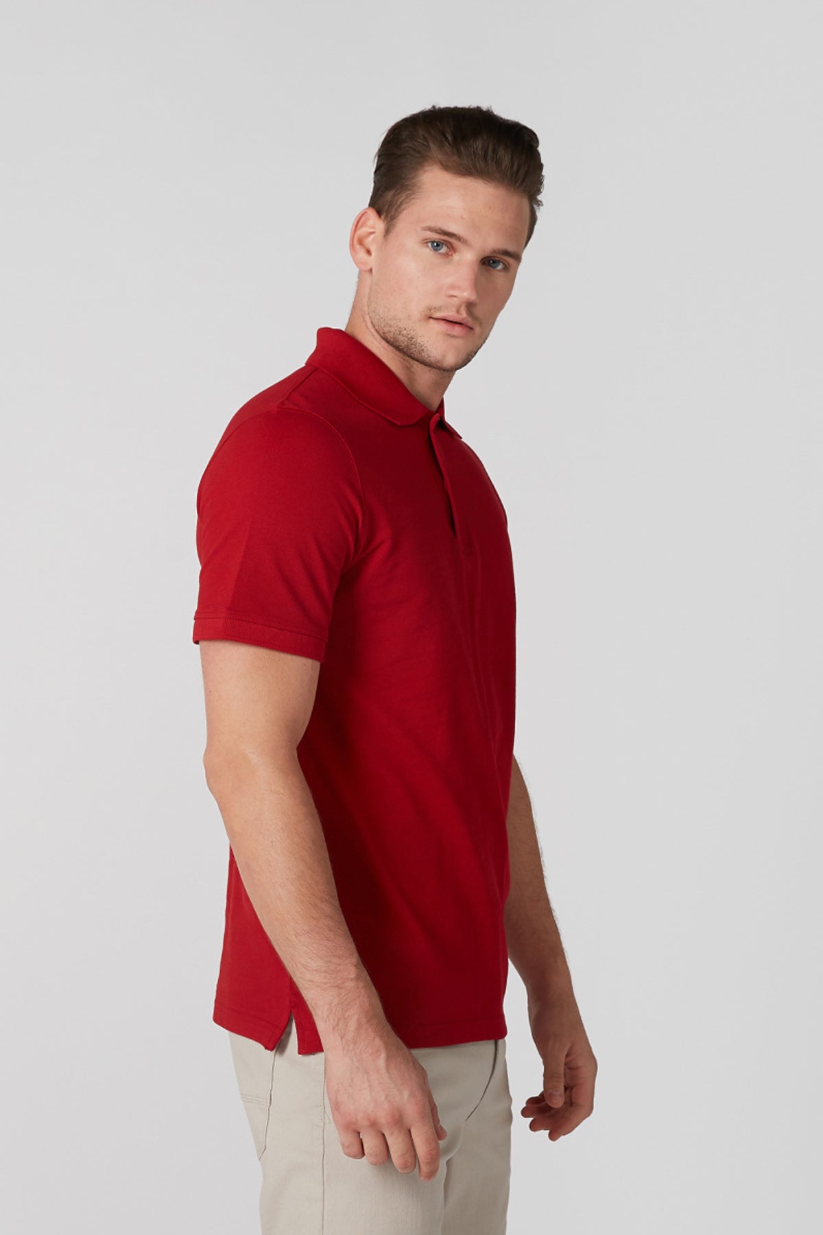 Polo Neck T-Shirt with Short Sleeves