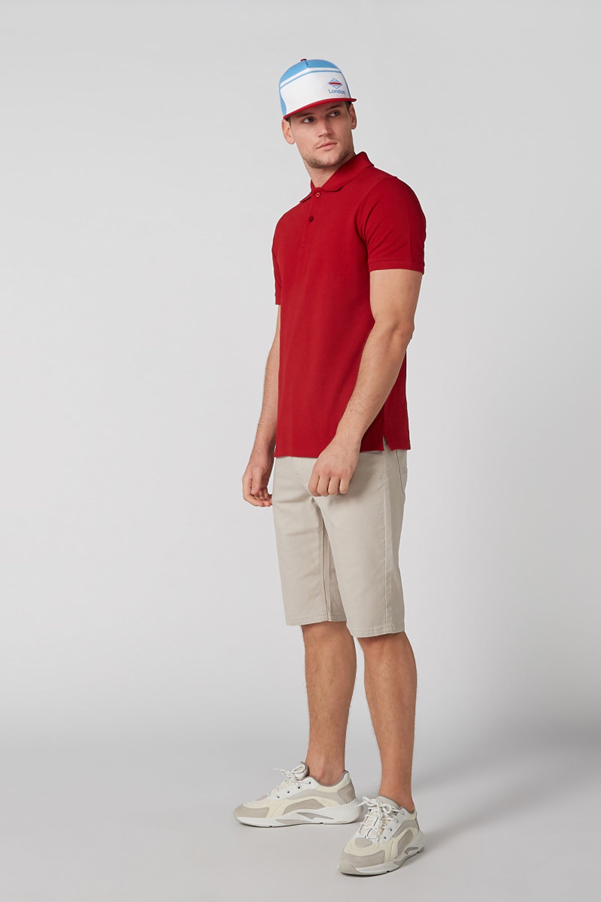 Polo Neck T-Shirt with Short Sleeves