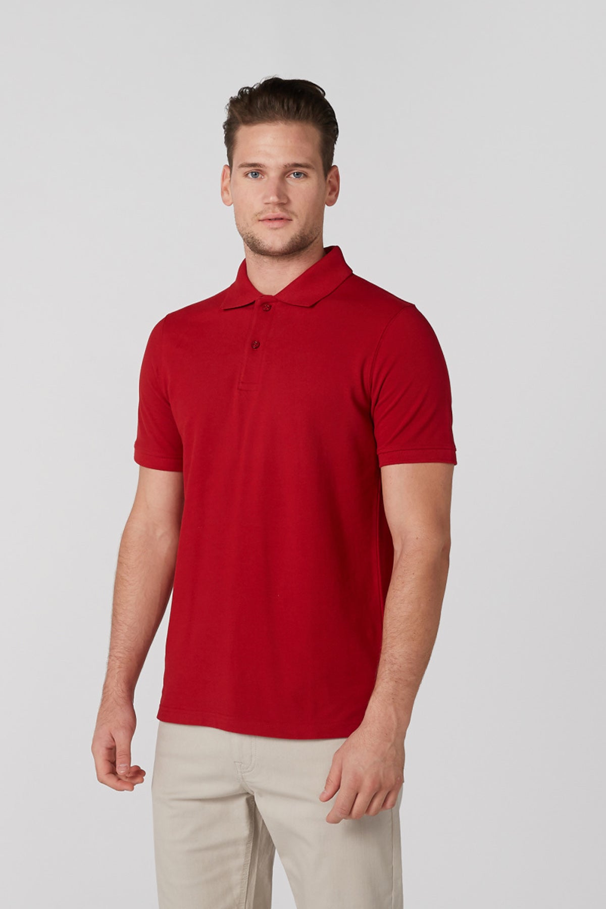 Polo Neck T-Shirt with Short Sleeves