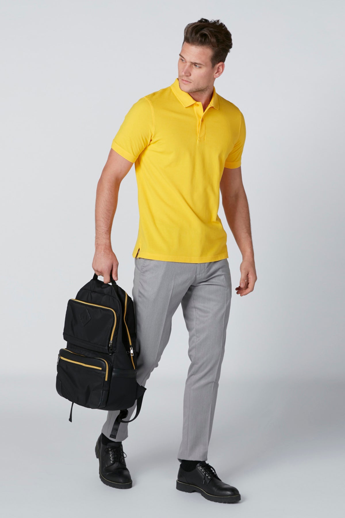 Polo Neck T-Shirt with Short Sleeves