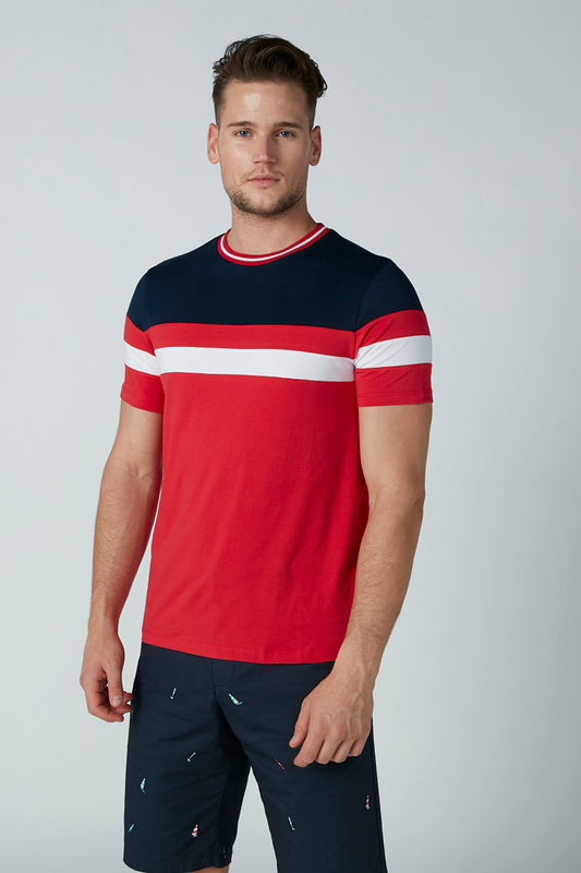 Colourblock Slim-Fit T-Shirt with Crew Neck
