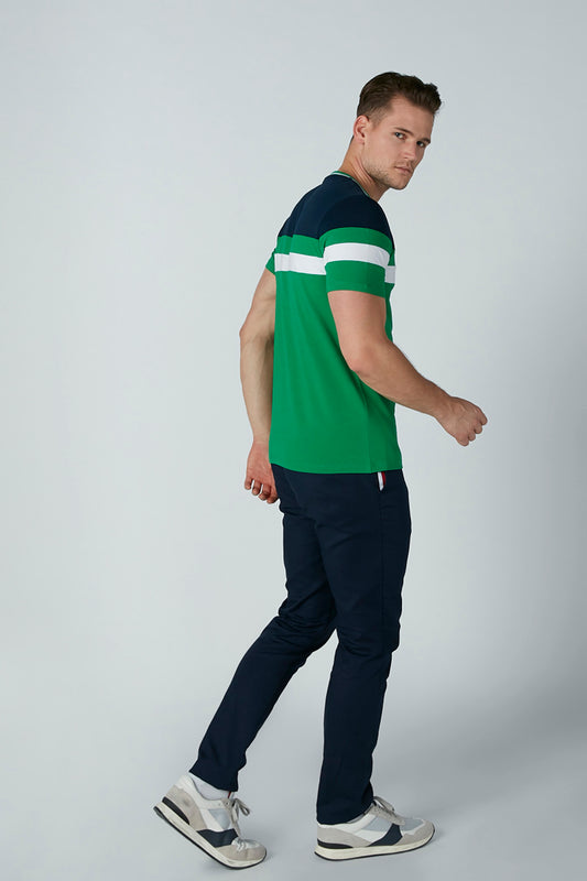 Colourblock Slim-Fit T-Shirt with Crew Neck