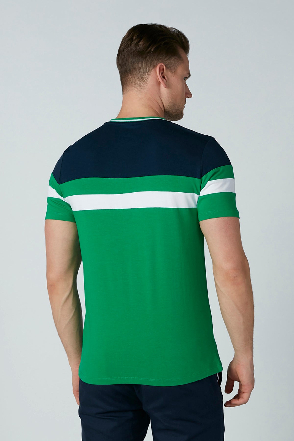 Colourblock Slim-Fit T-Shirt with Crew Neck