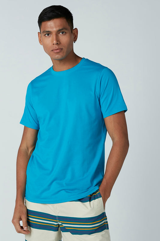 Solid T-shirt with Round Neck and Short Sleeves