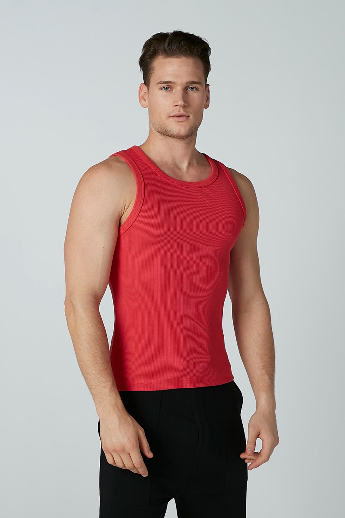 Textured Sleeveless Vest with Scoop Neck