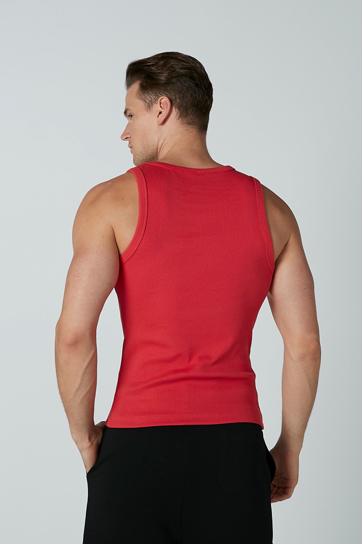 Textured Sleeveless Vest with Scoop Neck