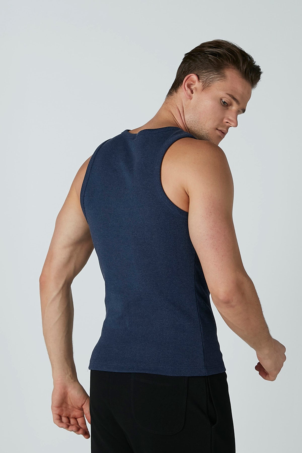 Textured Sleeveless Vest with Scoop Neck