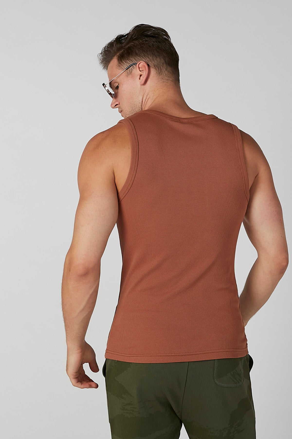 Ribbed Sleeveless vest with Round Neck