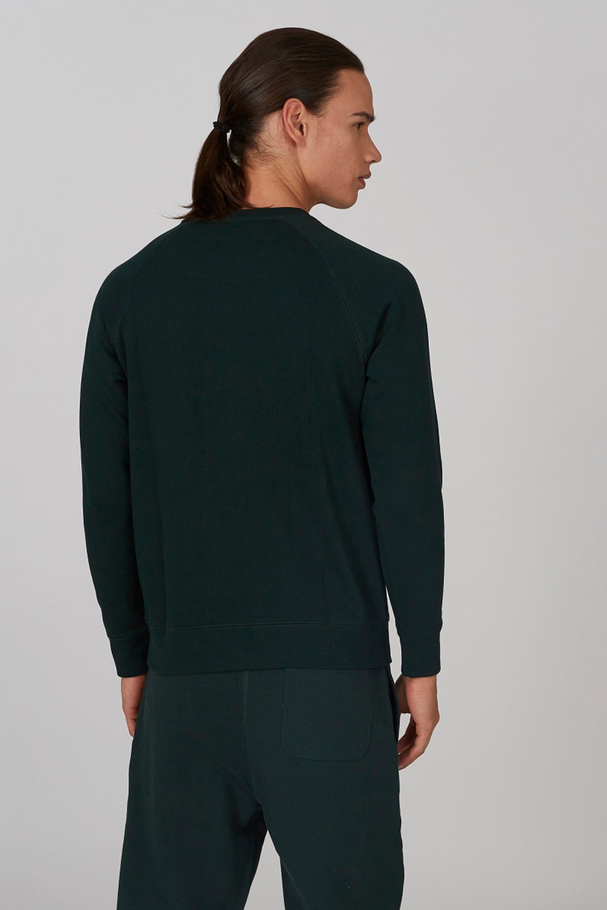 Plain Sweatshirt with Crew Neck and Long Sleeves