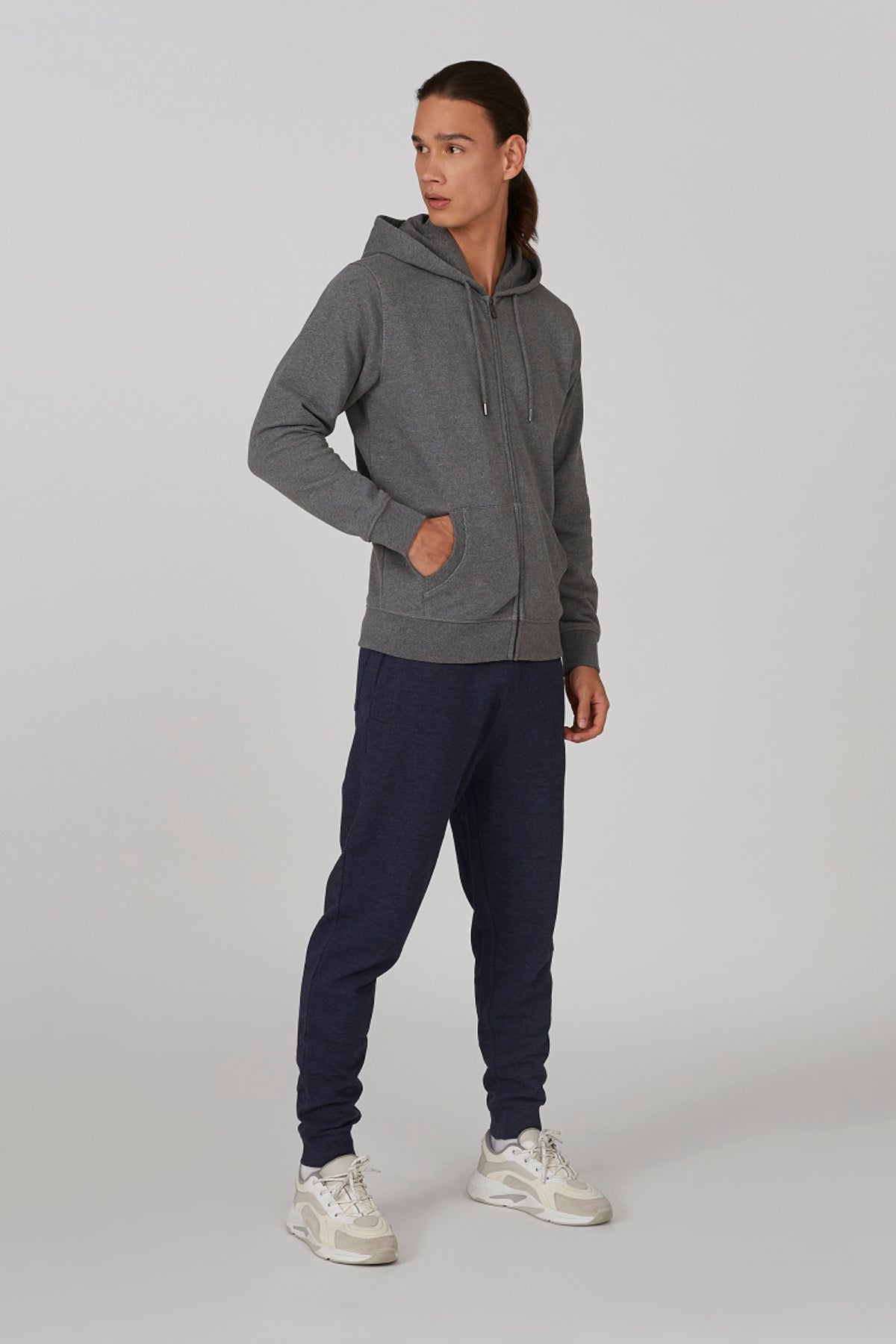 Full Length Plain Flexi Waist Jog Pants with Pockets