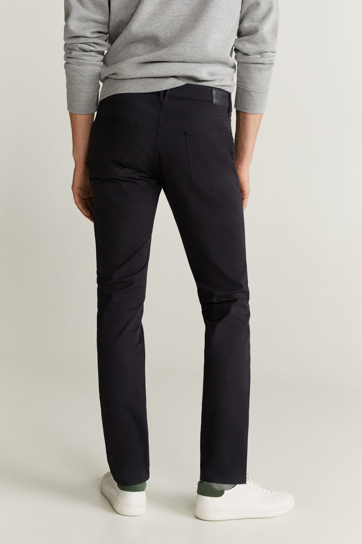 Slim Fit Denim-Effect Serge Trousers