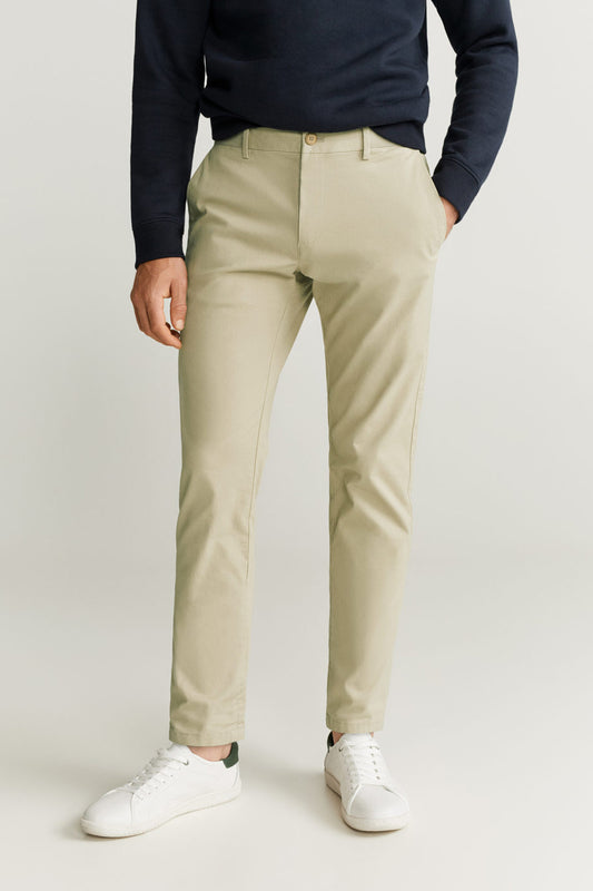 Tapered Fit Cropped Trousers