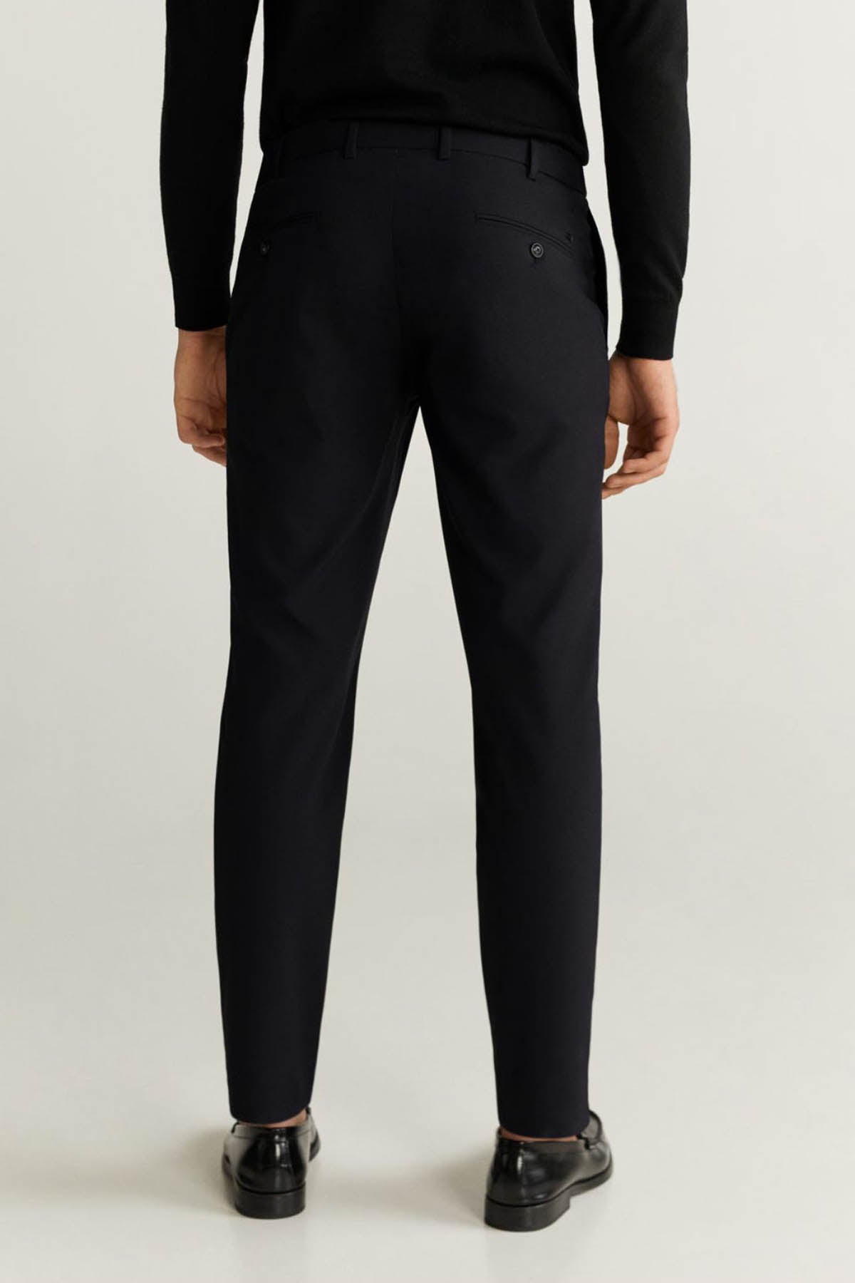 Slim Fit Cropped Elastic Waist Trousers