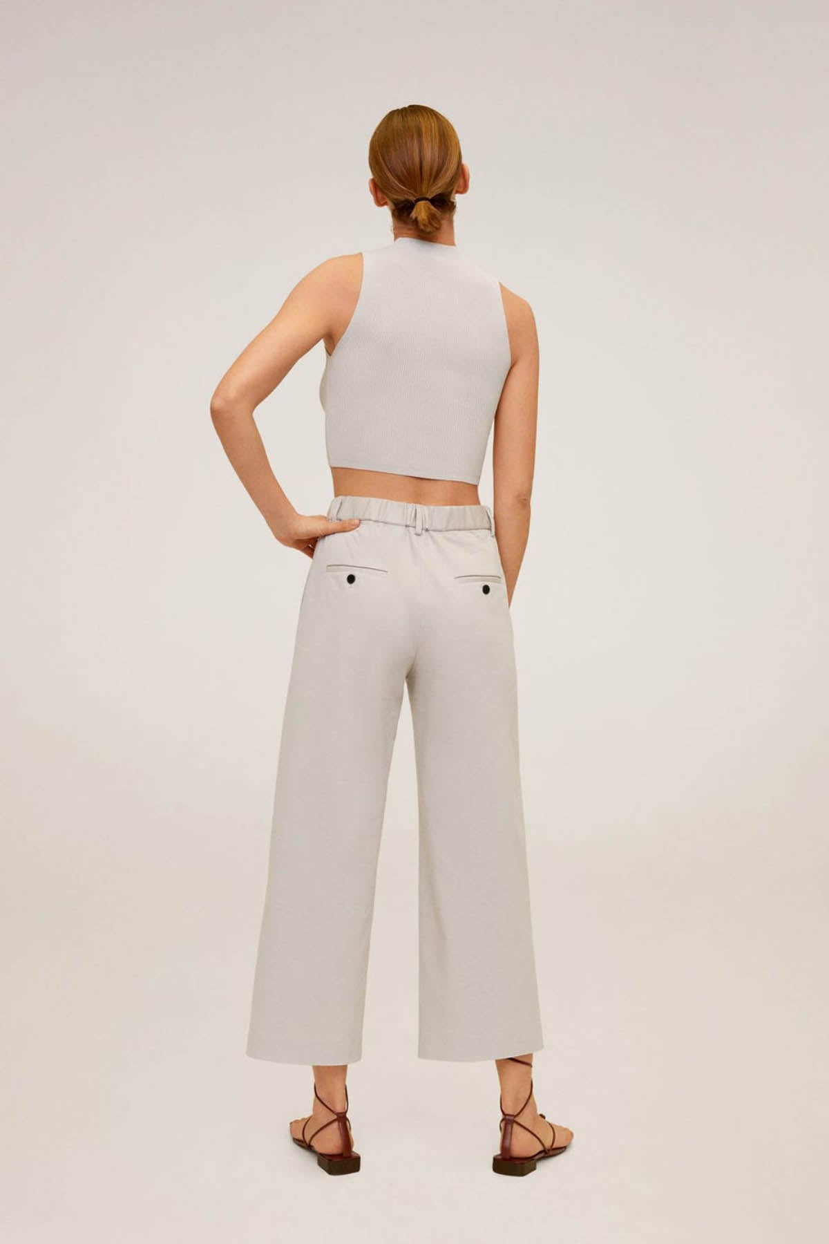 Relaxed Fit Cropped Trousers