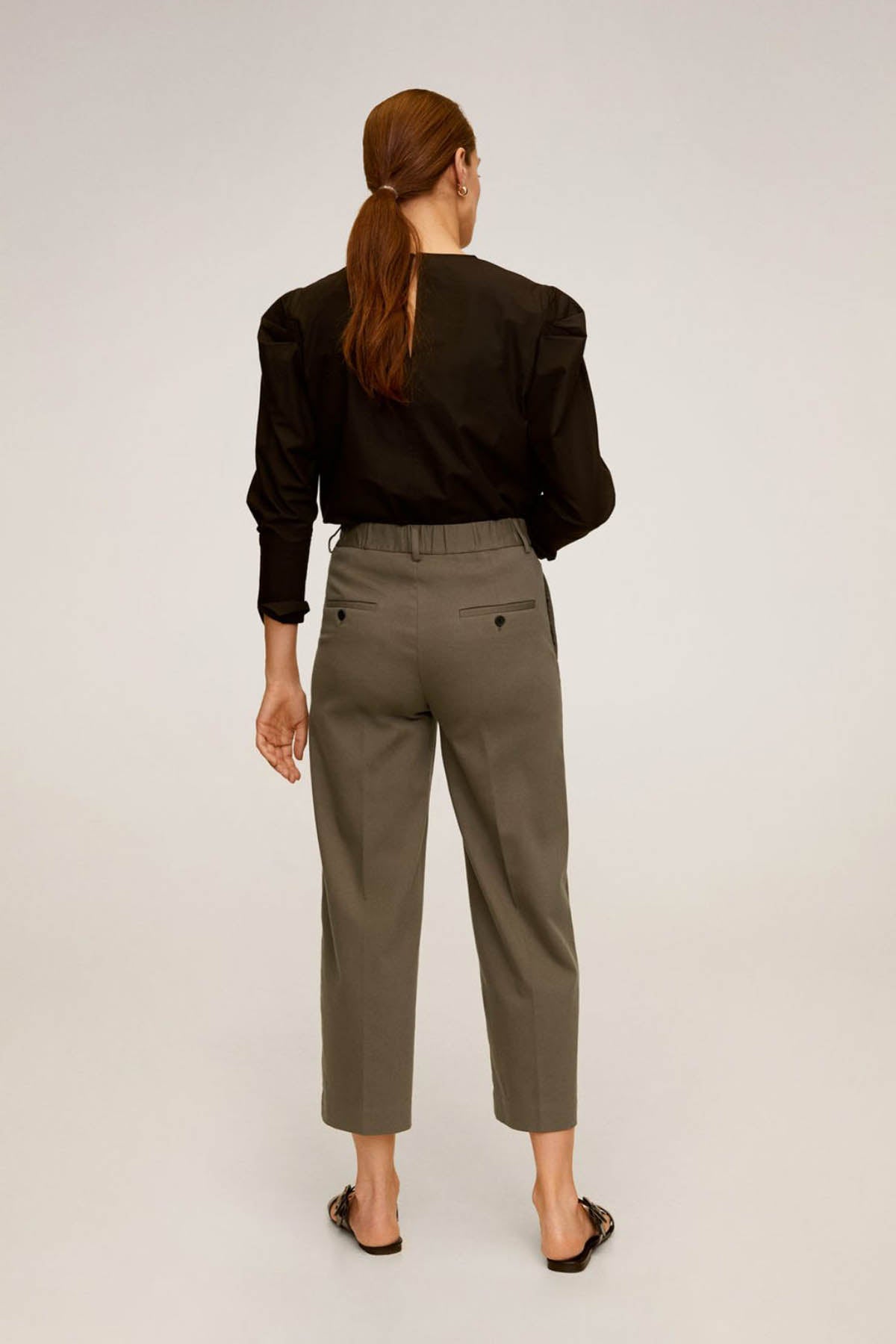 Relaxed Fit Cropped Trousers
