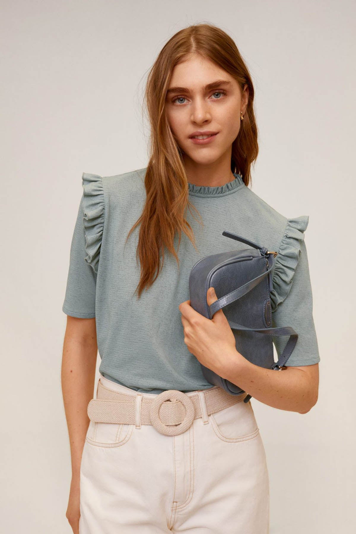 Ruffle Textured T-Shirt