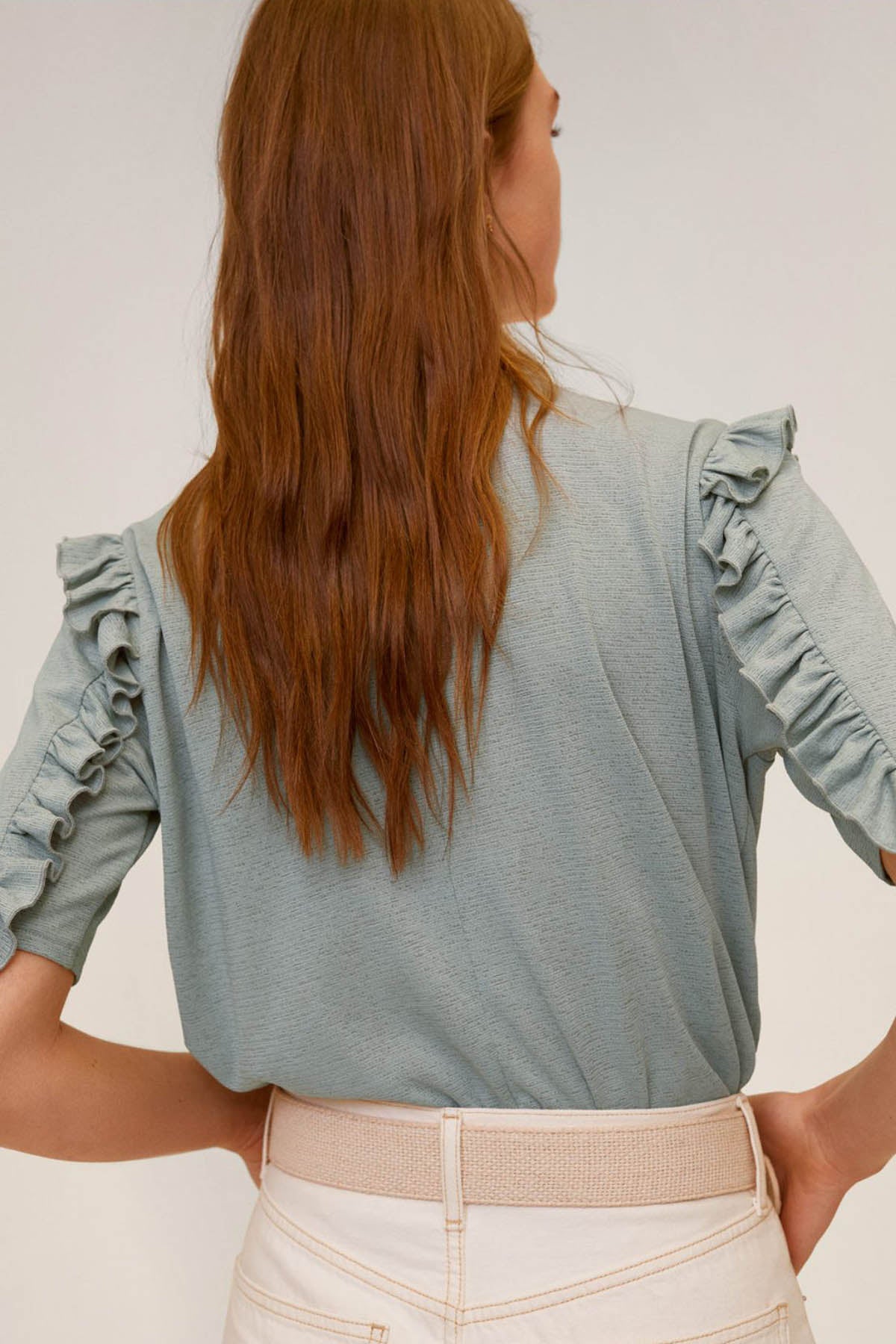 Ruffle Textured T-Shirt