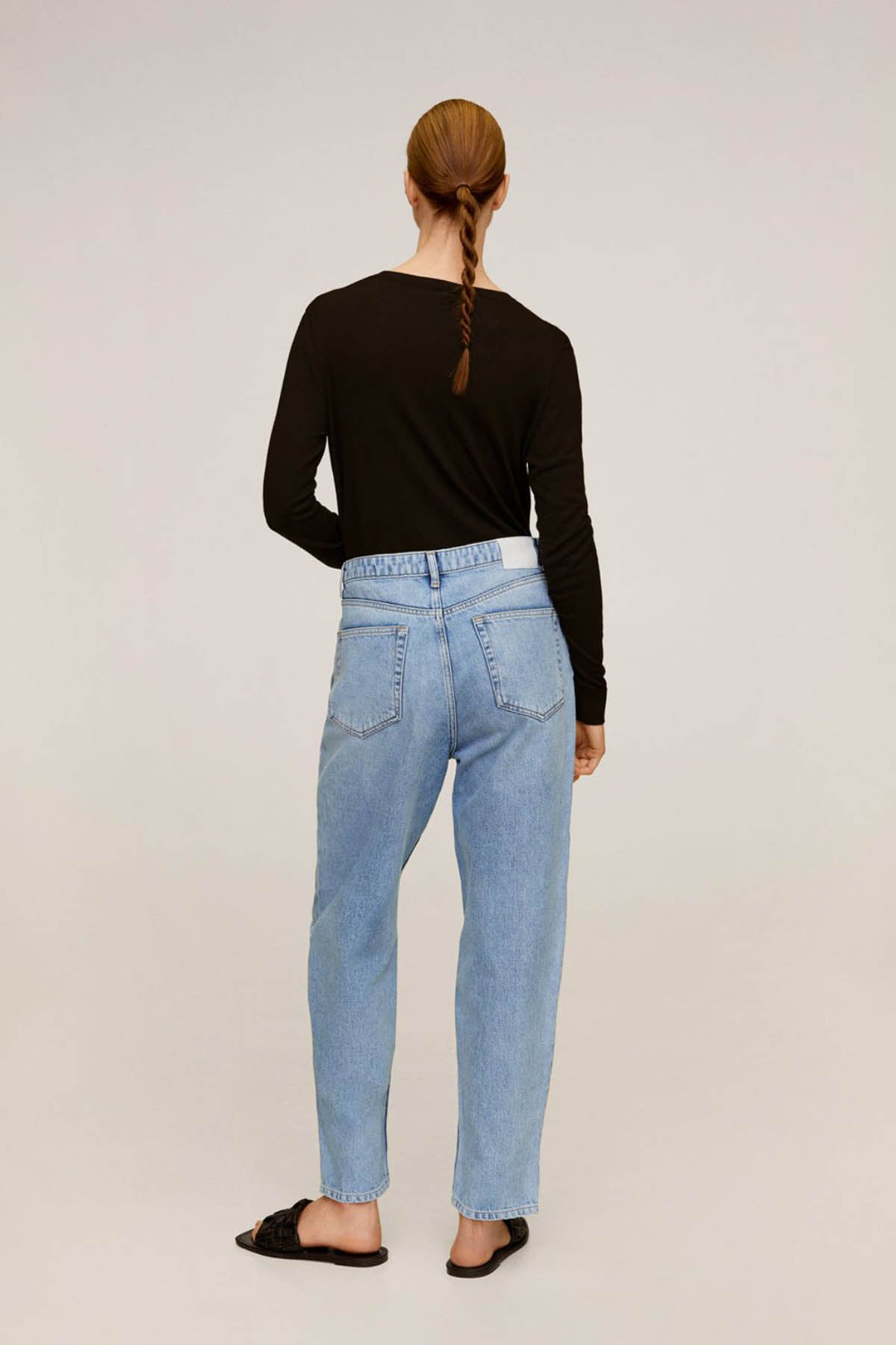 Medium Wash Fit Balloon Jeans