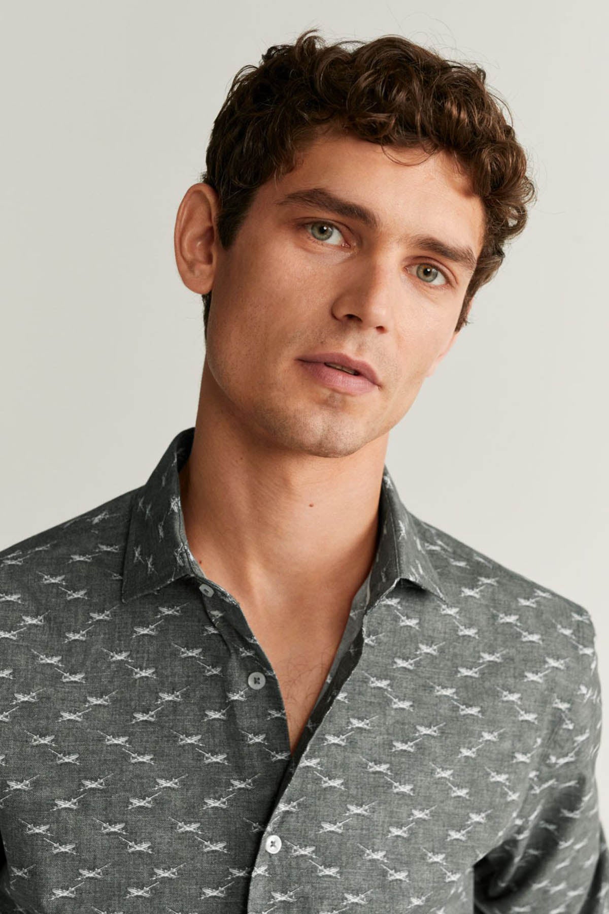 Slim Fit Printed Cotton Shirt