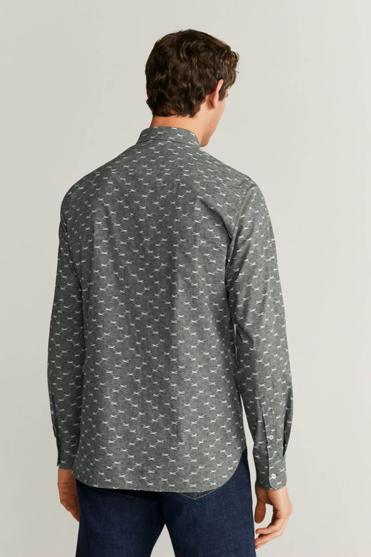 Slim Fit Printed Cotton Shirt