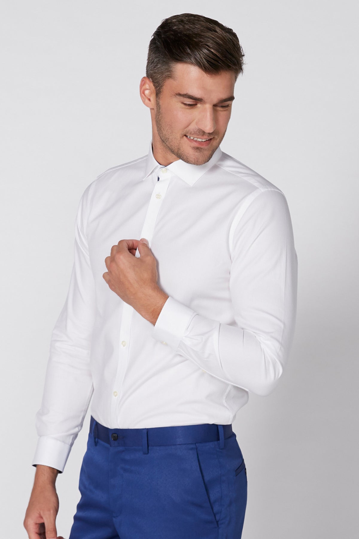 Long Sleeves Shirt with Contrast Placket