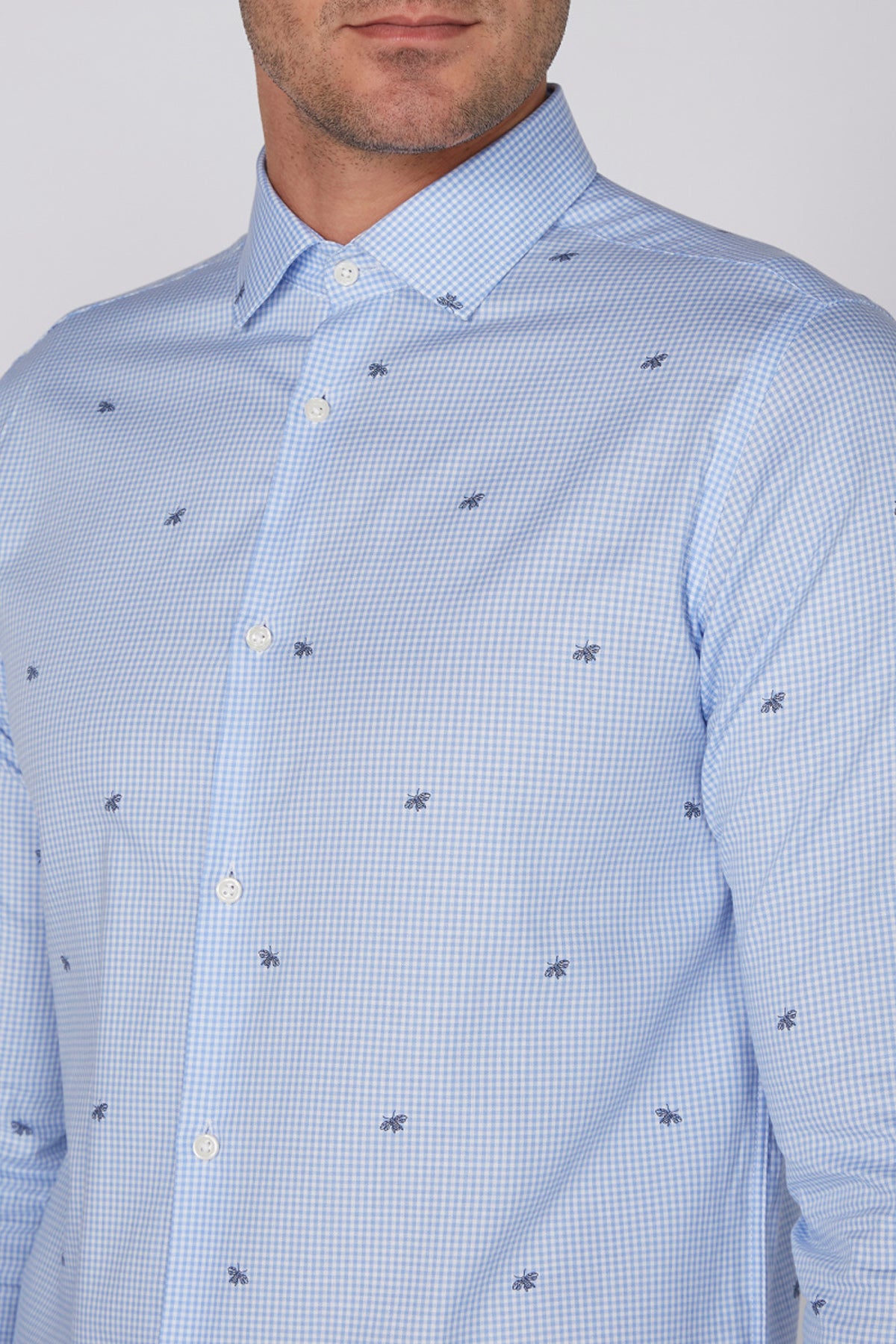 Bee Print Shirt with Long Sleeves