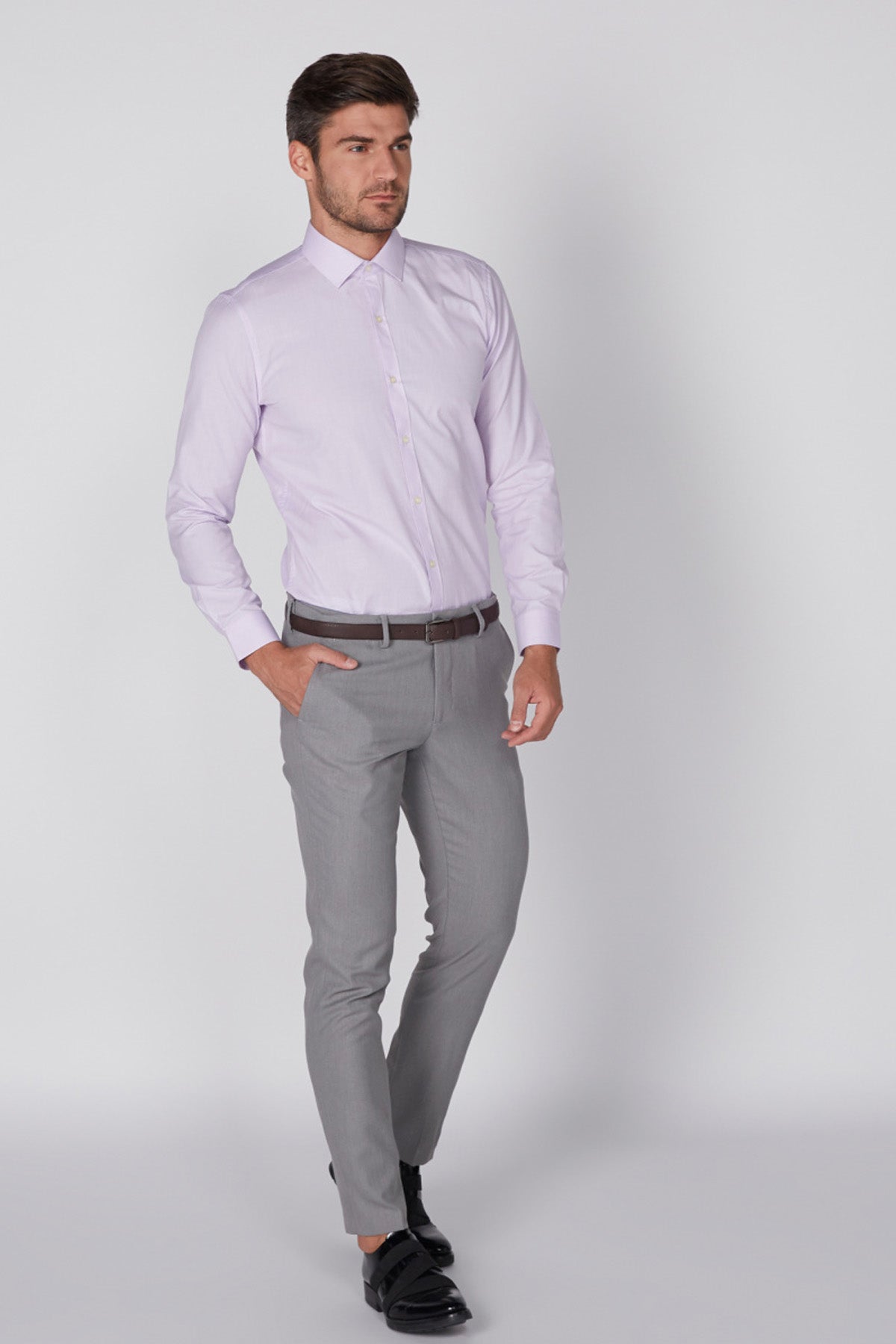 Full Length Trousers with Button Closure and Pocket Detail