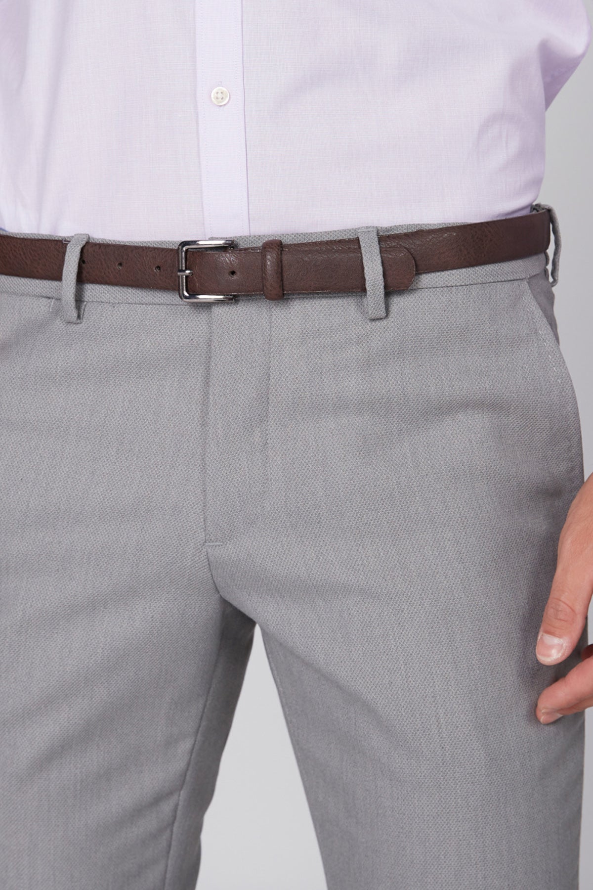 Full Length Trousers with Button Closure and Pocket Detail