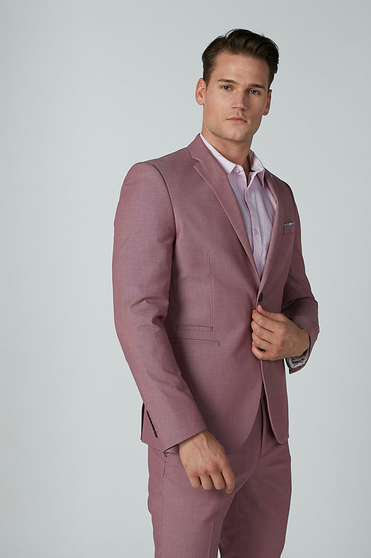 Textured Notched Lapel Jacket with Long Sleeves