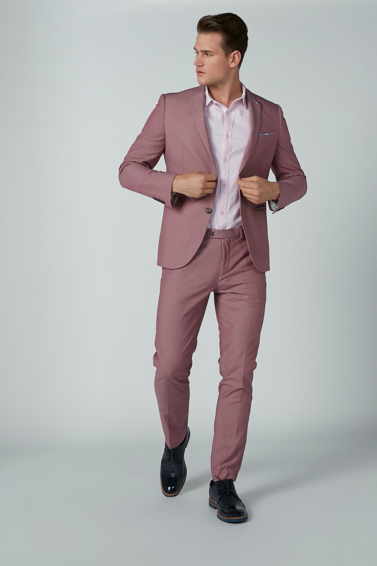 Textured Notched Lapel Jacket with Long Sleeves